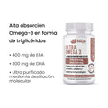 Ultra Omega 3 - 400 Mg EPA Y 300 Mg DHA Apoyo A La Salud Del Corazón, Las Articulaciones Y Cerebro - 1 Frasco