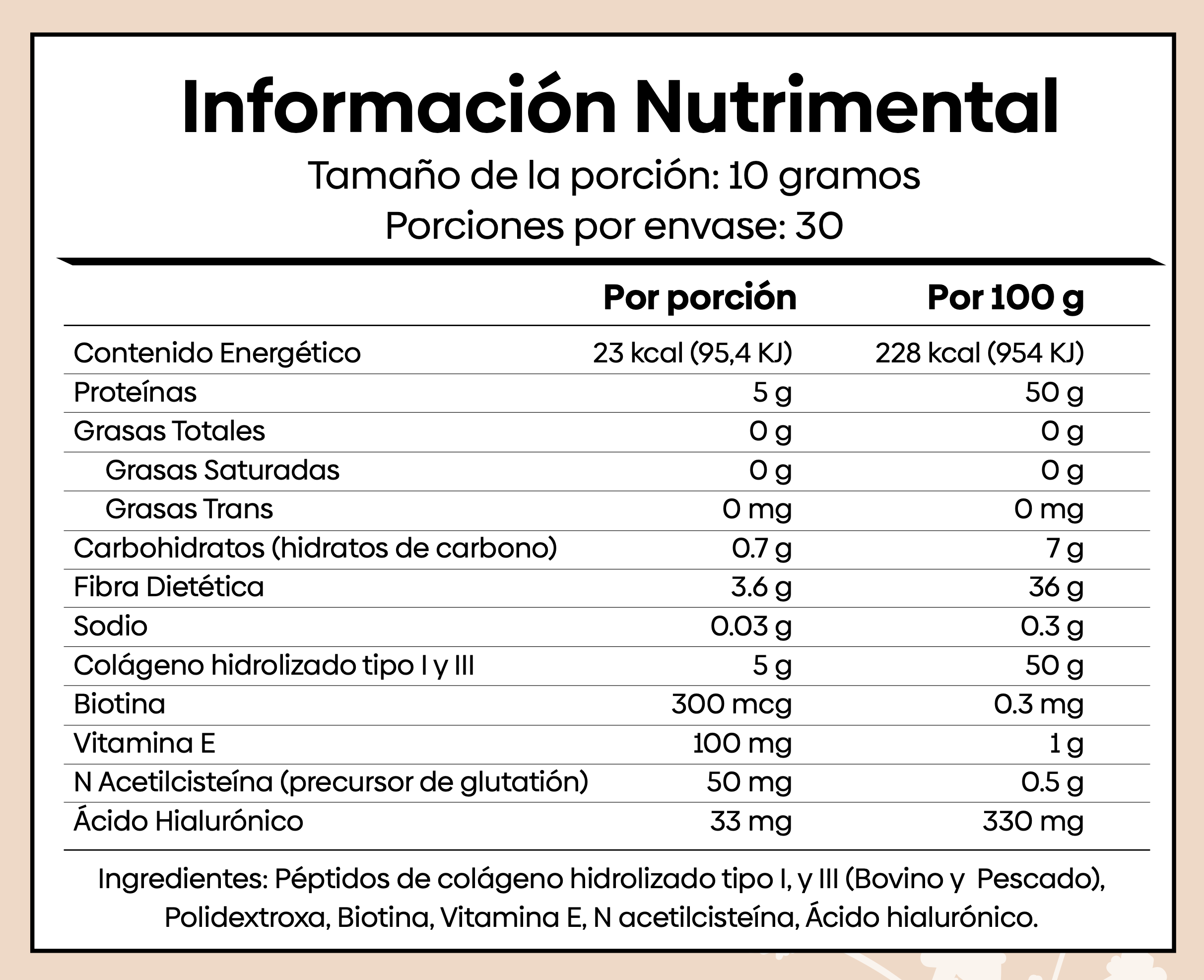 Glow Eterno - Colágeno con Ácido Hialurónico, Vitamina E y Biotina - Colágeno Hidrolizado Tipo I y III - 1 Bolsa